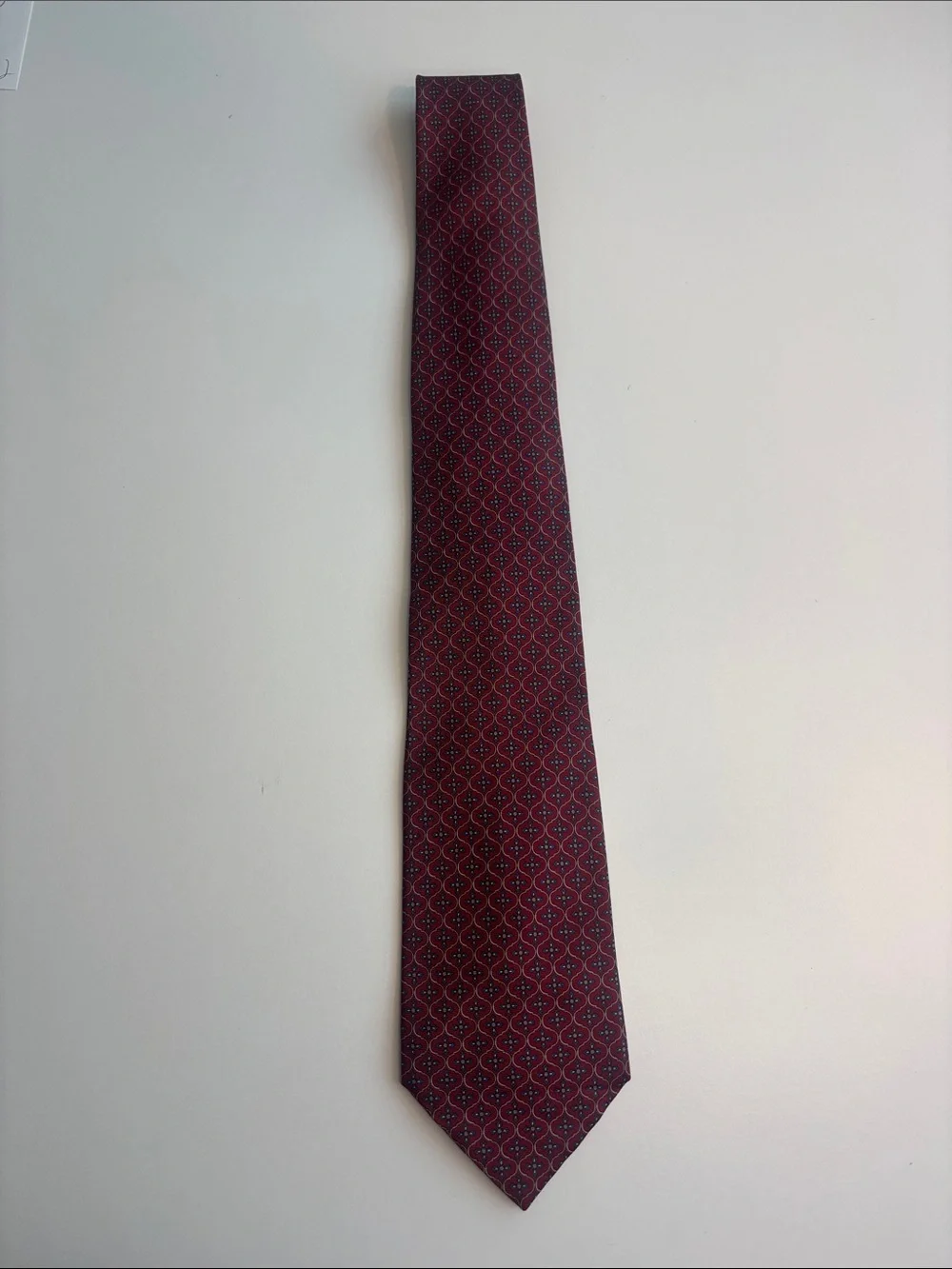 Vintage Lanvin Burgundy Geometric Tie -600sku
